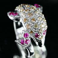 СЕРЕБРЯНОЕ КОЛЬЦО "ДЕЛЬФИН" 17р