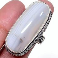 Серебряное кольцо с молочным агатом 18р