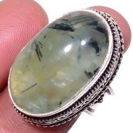 Винтажное серебряное кольцо с пренитом 17р