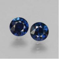 0.47Ct Пара натуральных синих сапфиров 3.4мм круг 
