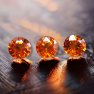 0.34Ct Натуральный спессартин гранат 4мм круг (цена за 1шт)