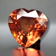 2.87Ct Редчайшая крупная оранжево-коричневая натуральная Шпинель 9мм сердце Видео