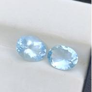 3.15Ct Пара аквамаринов 9*7мм (овал) Видео