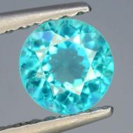 0.54Ct Натуральный Параиба Апатит Ocean breeze 4.8мм круг (Видео)