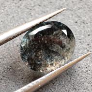 Рідкісний натуральний чорний Аквамарин хамелеон 3.85Ct 11.1*9.2мм