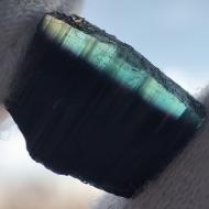 11.1CT Редкий черно- голубой турмалин 15*12мм (без огранки) Афганистан