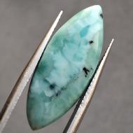 12Ct Натуральний блакитний ларимари з Домінікани 27.4*10.8мм