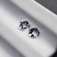1.18Ct Натуральные светло- голубые топазы 5мм круг (пара) Сертификат 