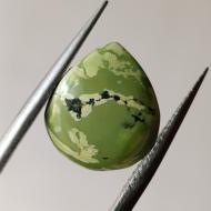 4.7Ct Редкая Натуральная зеленая Бирюза 13.6*12мм кабошон (не прессованная) 