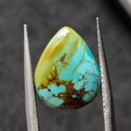 5.35Ct Натуральна Бірюза 14*11мм (не пресована), груша кабошон 