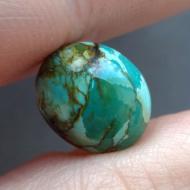 5.85Ct Натуральна Бірюза 12*10мм (не пресована), овал кабошон 