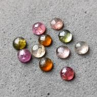 0.29Ct Натуральные Турмалины 4мм кабошон Видео