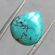 9.65Ct Натуральна Аризонська Бірюза 15*13мм (не пресована), груша кабошон 