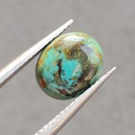 2.2Ct Натуральна Бірюза 10.3*8.7мм (не пресована), овал кабошон 