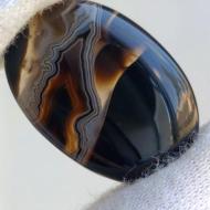22Ct Натуральний Чорний Агат 27*19мм кабошон