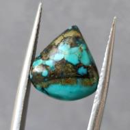 6.8Ct Натуральна Аризонська Бірюза 13.4*12.4мм (не пресована), груша кабошон 