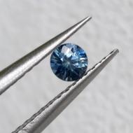 0.17Ct Необыкновенный полихромный сине-голубой сапфир 3.3мм круг (Видео)