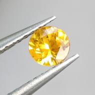 0.32Ct Натуральный Желтый Сапфир 4мм круг Видео