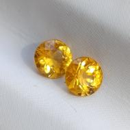0.59Ct Натуральные Желтые Сапфиры 4мм круг (пара) Видео
