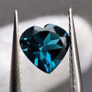 1.4Ct Натуральний London blue Топаз 7мм серце (Відео)