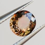 1.4CT Натуральный полихромный Турмалин 7.4*6.7мм (Видео) 