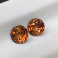 2.08Ct Натуральні Імперіал Топази пара 6мм (круг) 