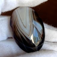 57Ct Натуральний Чорний Агат 38.7*26.4мм кабошон