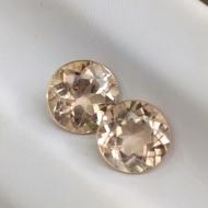 2Ct Натуральные желтые Империал Топазы пара 5.9мм круг 