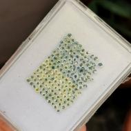 0.024Ct Натуральный зеленый сапфир 1.5мм круг (цена за 1шт) 