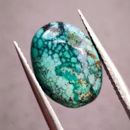 3.8Ct Натуральна Бірюза 14*10.4мм (не пресована) овал кабошон 
