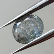 Редкий натуральный черный с радугой Аквамарин 3Ct 11,1*9.1мм
