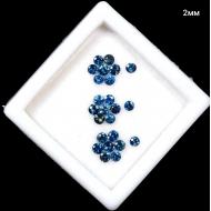 0.048Ct Натуральные синие полихромные сапфиры 2.2мм круг (цена за 1шт)