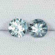 0.25Ct Натуральный светло-голубые цирконы 3.1мм круг (пара)
