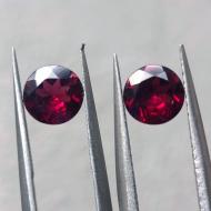 1.7Ct Натуральні родоліт гранати пара 5.8мм круг