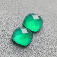 4.4Ct Пара Натуральних зелених оніксів 8мм квадрат кушон