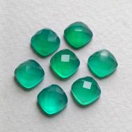 2.3Ct Натуральный зеленый оникс 8мм кушон с чеканкой