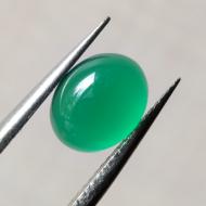 2.85Ct Натуральный зелёный Оникс 10.1*8.1мм овал кабошон