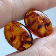 4.8Ct Натуральний Балтійський Бурштин 14*10мм пара кабошон