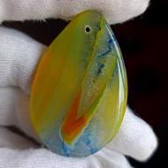 62.7Ct Натуральный желтый Агат с друзой 47*30мм (Ботсвана)