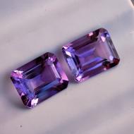 8.43Ct Натуральные полихромные Аметисты из Боливии 11*9мм октагон пара