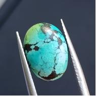 3.1Ct Натуральная голубая Бирюза 13.8*10мм овал (не прессованная)