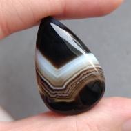 37Ct Натуральный Черный Агат 34*22.3мм груша кабошон