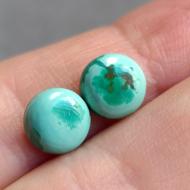 3.9Ct Натуральна Бірюза 8мм пара (не пресована), круг кабошон