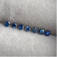 0.34Ct Комплект Натуральных Royal blue сапфиров 2.2мм (7шт) 
