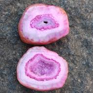 88Ct Жеода рожевого Агата 30*25мм (пара)