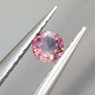 0.13CT Натуральний поліхромний рожево-персиковий турмалін 3.3мм (круг)