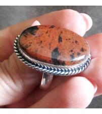 Серебряное кольцо с махогоновым обсидианом 20р