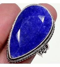 Серебряное кольцо с индийским сапфиром (корундом) в винтажном стиле 19р