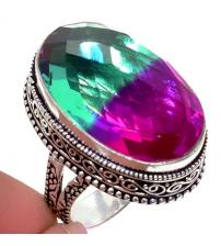 Серебряное кольцо с двухцветным кварцем "Аметрин-1" 20р