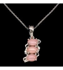 Кулон из серебра c розовым Перуанским опалом +Цепочка в Подарок